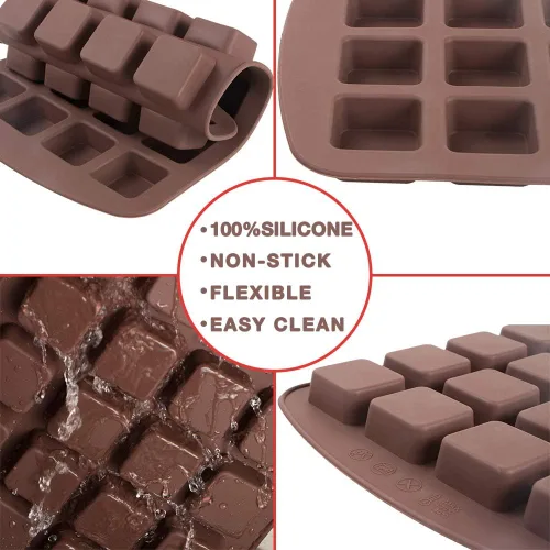 Miniatura 3 de Webake - Moldes de silicón para chocolate, molde para hornear para gelatina, bombas de grasa de Keto, Marrón