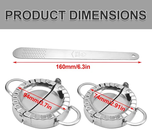 Miniatura 4 de Kit para hacer albóndigas de acero inoxidable con cuchara de relleno, incluye 2 moldes pequeños para albóndigas y 2 prensas grandes para hacer