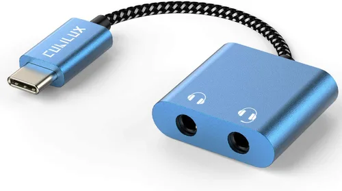 Cubilux Adaptador USB C para auriculares dobles, tipo C a divisor de audio de 3.5mm doble compatible con iPhone 17/16/15, iPad Pro 13/12.9/11 iPad