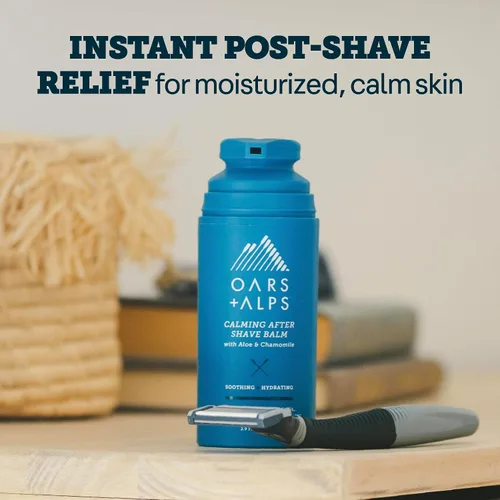 Miniatura 3 de Oars + Alps Bálsamo y loción calmante para después del afeitado para hombres, dermatológicamente probado e infundido con aloe y manzanilla, apto