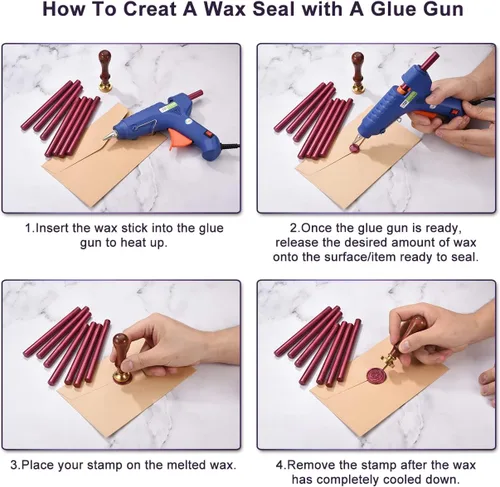Miniatura 7 de Yoption 15 Piezas Barras de Cera de Sellado Fucsia para Pistola de Pegamento para Sello de Cera, Ideal para Invitaciones de Boda, Sobres, Tarjetas