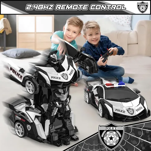 Miniatura 3 de BLUEJAY Auto Rc Transformables para niños de 4-7 y 8-12 años, auto de control remoto 2.4 GHz, escala 1:18, robot transformable, deformación con un