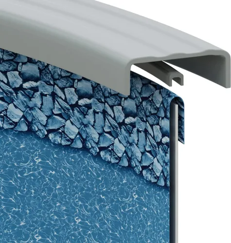 Pureline Revestimiento de piscina superpuesto redondo de 30 pies, mármol aguamarina, piscina sobre el suelo, pared de 48 a 52 pulgadas, calibre
