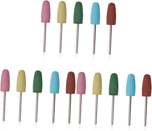Miniatura 12 de 10 piezas de pulidor de uñas de salón de manicura suministros de arte de uñas brocas de goma brocas de lijado de uñas brocas de manicura brocas