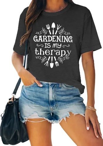 Miniatura 9 de MAIHUN Camisas de jardín para mujer, camiseta para amantes de las plantas, camiseta gráfica de jardinería, camisetas de regalo de jardinero