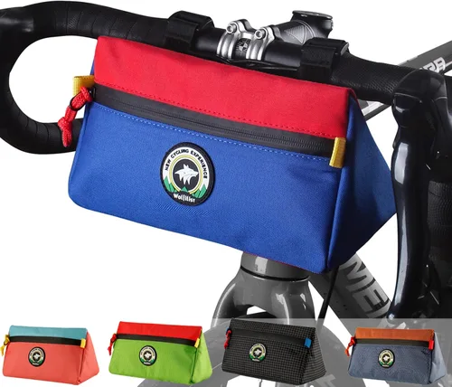 Miniatura 9 de Bolsa para Manillar de Bicicleta Vortika, Paquete de Cesta Frontal para Bicicleta Infantil, Bolsa Impermeable para Bicicletas, Bolsa Pequeña