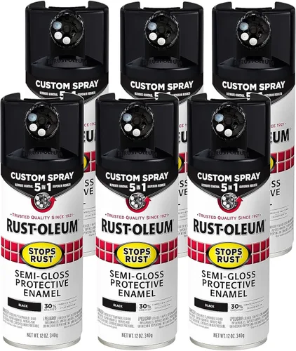 Miniatura 77 de Rust-Oleum 376855 - Pintura en aerosol antióxido personalizada 5 en 1, 12 onzas, color negro mate, (paquete de 1)