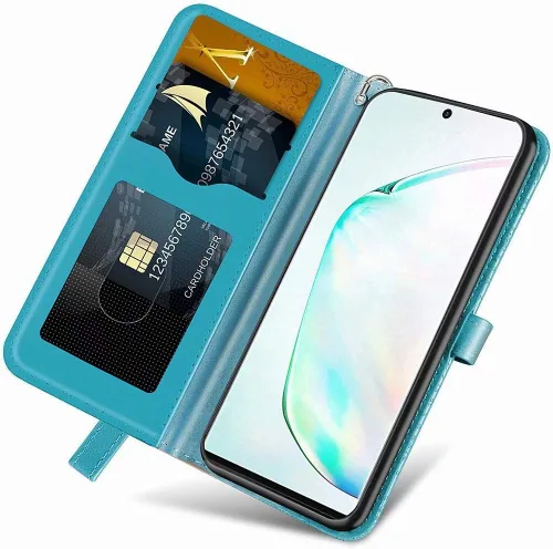 Miniatura 2 de Funda tipo cartera para Samsung Galaxy Note 20 Ultra, piel sintética de alta calidad con diseño de árbol en relieve, función atril, ranuras