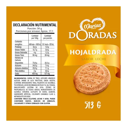 Miniatura 2 de Gamesa Marías Doradas. Deliciosas galletas tradicionales mexicanas. Una caja con 6 paquetes. 18.10 oz. Ideal para almuerzo, merienda o campamento.