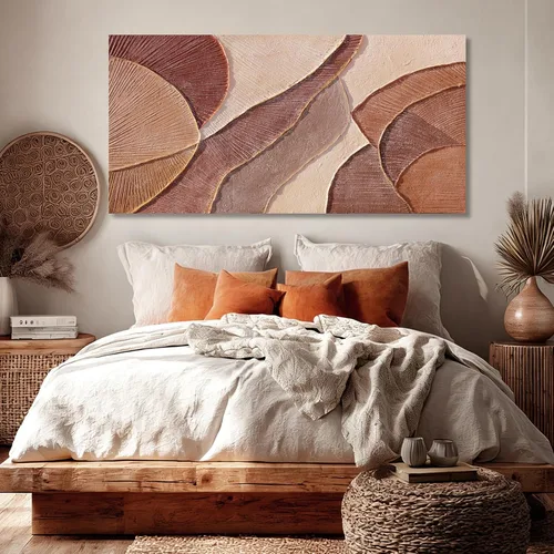 Miniatura 5 de Dolidoteart Arte de pared abstracto marrón beige, pintura al óleo pintada a mano para oficina, decoración de pared horizontal con textura grande