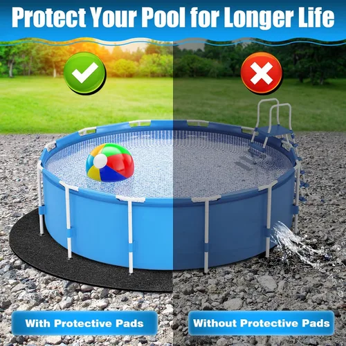 Miniatura 6 de Svepndic Almohadilla redonda gruesa de 10 pies para piscinas sobre el suelo, tapete de piscina sobre el suelo, tapete de piscina debajo del suelo