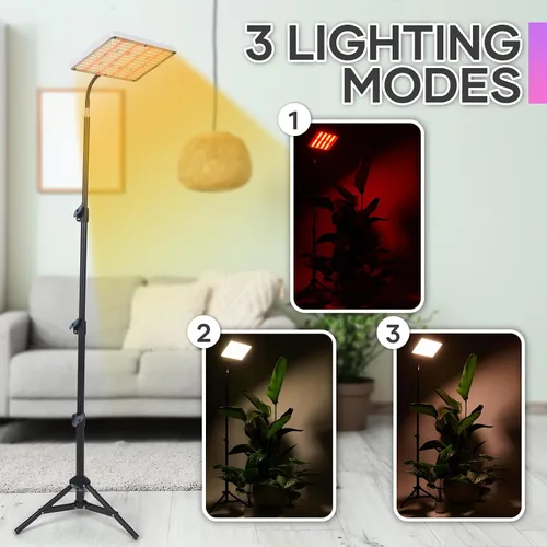 Miniatura 2 de Luz de cultivo de plantas para interiores, 264 luces LED de espectro completo con soporte de trípode ajustable con control remoto y función