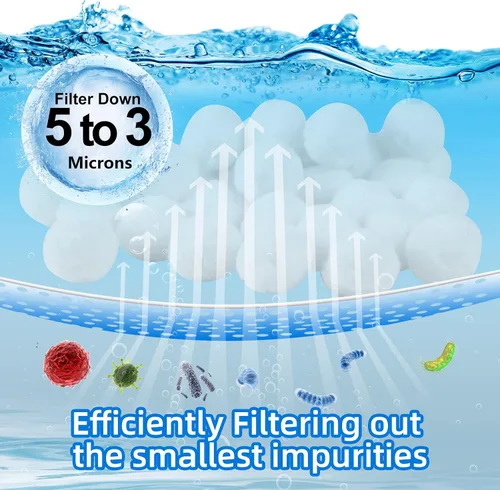 Miniatura 2 de Bolas de filtro de piscina de 4.6 libras para filtro de arena, cartuchos de medios de filtro de arena reutilizables, repuesto para bomba de filtro