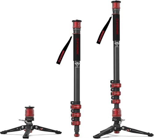 Miniatura 10 de IFOOTAGE Monopod para cámara de 71 pulgadas, Cobra 3 A180F, monopie de ajuste rápido con pies, bastón, trípode base CB3, para fotografía de cámara