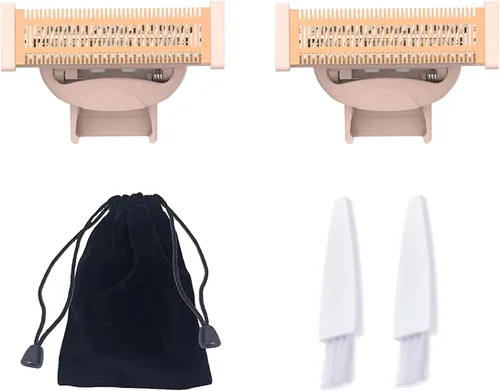 2 cabezales de repuesto LinMei Nu Shaver compatibles con Finishtouch Flawless Women Nu Razor con bolsa, 2 cepillos de limpieza Hoja de afeitar Nu