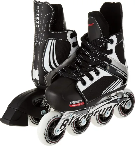 Miniatura 3 de Bladerunner by Rollerblade Dynamo Jr - Patines en línea de hockey ajustables, color negro y rojo, patines en línea