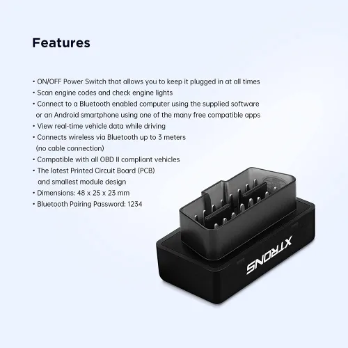 Miniatura 4 de XTRONS OBD2 II Herramienta de diagnóstico auto del coche lector de código de coche comprobar motor con interruptor de encendido/apagado