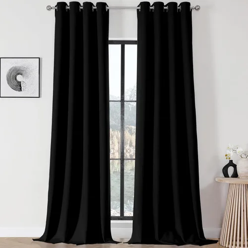 Miniatura 56 de Joydeco Cortinas opacas para dormitorio de 72 pulgadas de largo, 2 paneles de cortinas con aislamiento térmico para oscurecer la habitación