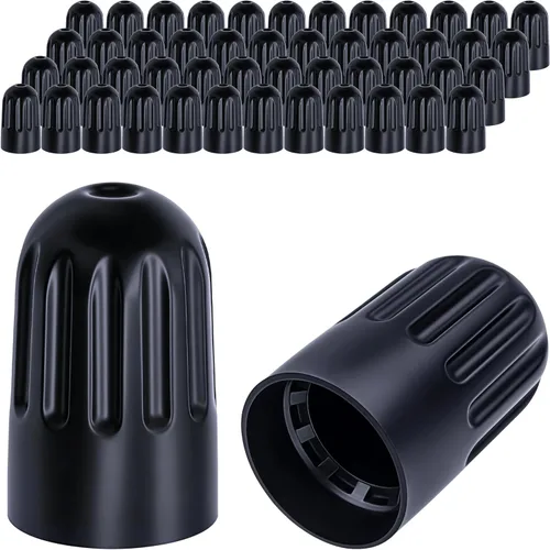 Miniatura 31 de 30 piezas de tapas de vástago de válvula de neumático TPMS, tapas de vástago de válvula de rueda de plástico negro para TR20008 TPMS, tapas