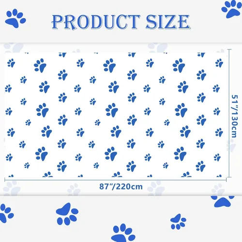 Miniatura 2 de Paquete de 2 manteles con estampado de patas de cachorro, 51 x 87 pulgadas, desechables, de plástico, para decoraciones de fiestas temáticas