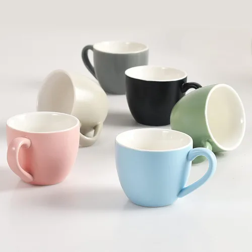 Miniatura 4 de homEdge Mini taza de café de porcelana, 3 onzas / 90 ml, pequeñas tazas de café demitasse para expreso, té - Juego de 6, multicolor