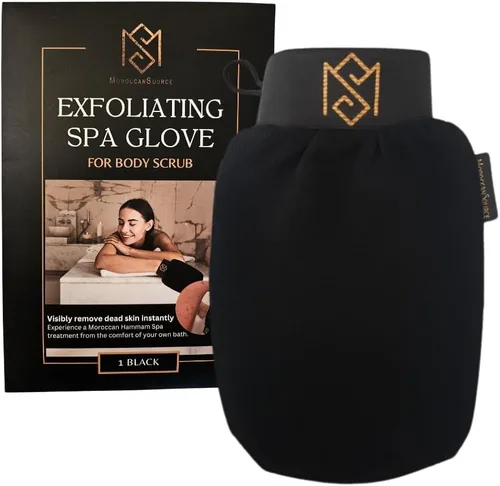 MoroccanSource - Guante exfoliante corporal Kessa, removedor de piel muerta, guante de ducha para limpieza de piel muerta y limpieza profunda de