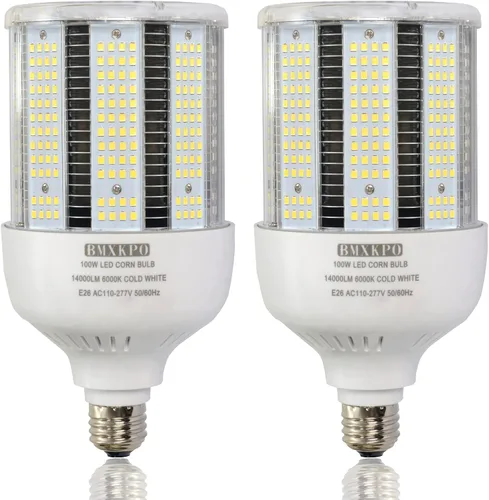 BMXKPO - Bombilla LED de mazorca de maíz de 100 W, luz diurna de 5000 K, base E26/E39, paquete de 2 | Reemplazo 400 vatios halogenuros metálicos HPS