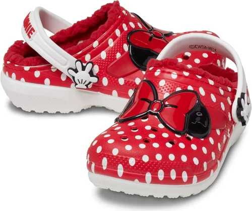 Crocs Zuecos y pantuflas unisex de Disney con forro clásico para niños, zapatos y pantuflas de Mickey y Minnie Mouse