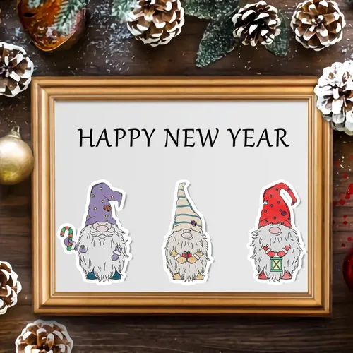 Miniatura 4 de Estivaux 3 sellos de goma transparente de Papá Noel de Navidad y troqueles para hacer tarjetas, sellos de silicona de Navidad para padre