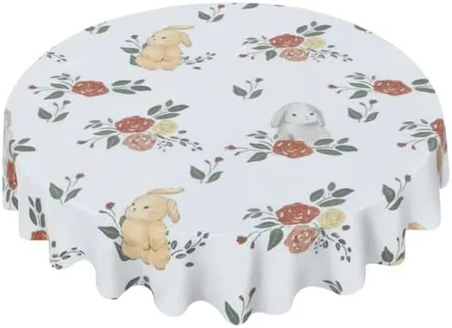 Miniatura 10 de Mantel redondo en blanco y negro con diseño de cheurón, lavable, resistente a las arrugas, para el hogar, cocina, comedor, picnic, campamento