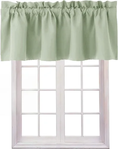 Miniatura 34 de Hiasan - Cortinas de cenefa negras con bolsillo para barra, cortinas opacas para ventanas de cocina, 52 x 18 pulgadas de largo, 1 panel Negro