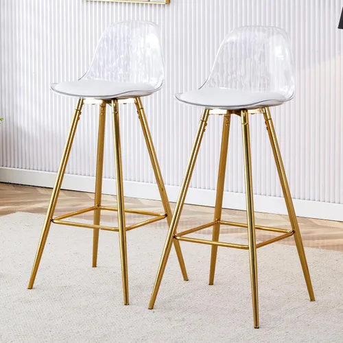 Miniatura 4 de Silla de bar acolchada moderna y cómoda con patas de metal, diseño de moda adecuado para comedor, cocina, terraza y sillas de sala de estar.