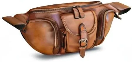 Miniatura 8 de Riñonera de cuero genuino para hombres y mujeres, bolso bandolera de cuero real, bolso cruzado de moda, bolso de cintura de moda, Marrón, Riñonera