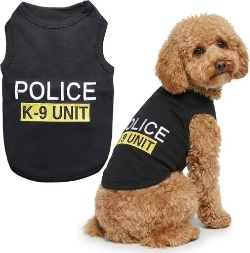 Miniatura 35 de Camiseta para Perro Parisian Pet - Camiseta Bordada FBI - 100% Algodón, Ropa Transpirable para Perros - Chaleco para Mascotas Sin Mangas - Camisas
