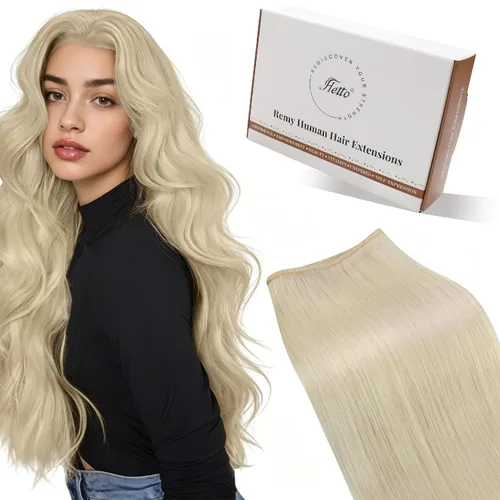 Miniatura 19 de Hetto - Extensiones de cabello humano real para coser, color negro azabache, #1, 12 pulgadas, 2.47 onzas Adhesivo suave, fuerte, uso diario