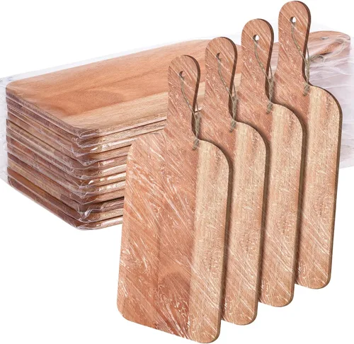 Miniatura 14 de Patelai Juego de 12 Tablas de Cortar de Madera con Asas, Tablas de Cortar Grandes para Servir en la Cocina, Tablas de Cortar Simples a Granel