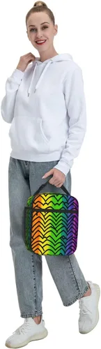 Miniatura 7 de Lonchera con aislamiento para mujer, bolsa de almuerzo con diseño de arco iris y orgullo gay para el trabajo, picnic, portátil