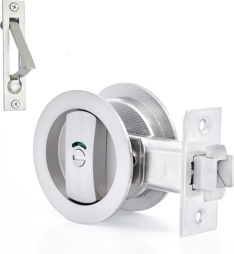 Miniatura 28 de Dontay Cerradura de indicadores codificados por color para puerta de bolsillo, cerradura de manijas de privacidad (cama/baño), fondo de 2-3/8 Negro
