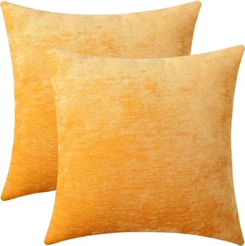 Miniatura 25 de Jeneoo - Fundas de almohada decorativas rojas brillantes de chenilla suave, fundas de cojín cómodas y sólidas para sofá de sala de estar