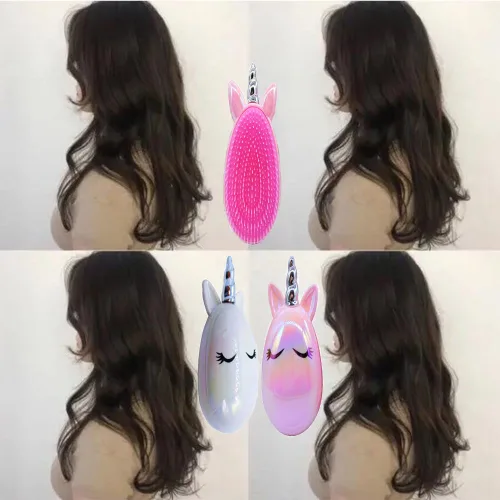 Miniatura 3 de Artkingdome - Cepillo de pelo de unicornio para secar en húmedo, cepillo desenredante antiestático, suave masaje para mujeres, cepillos de pelo