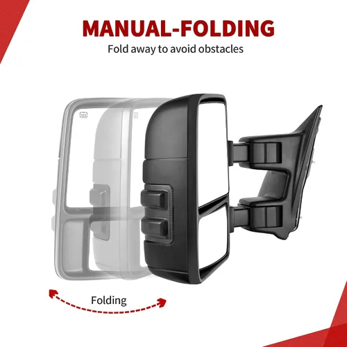 Miniatura 6 de YITAMOTOR Espejos de remolque compatibles con Ford F250 F350 F450 F550 Super Duty 2008-2016, señal de giro LED con calefacción eléctrica, manual
