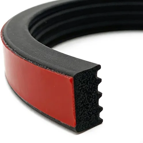 Burlete de goma de espuma acanalada con cinta adhesiva de 32.8 pies, tira de sello de goma EPDM autoadhesiva para RV, barco, automóvil, camión,