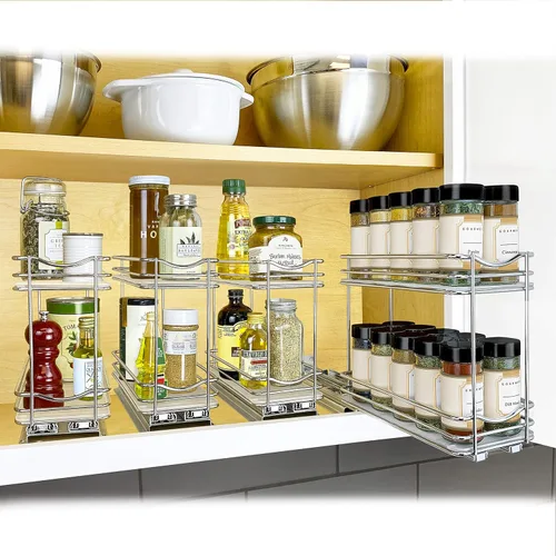 Miniatura 8 de LYNK PROFESSIONAL® Organizador de especias extraíble para armarios de cocina interiores - 4-3/8 pulgadas de ancho - cajón deslizante - Estante