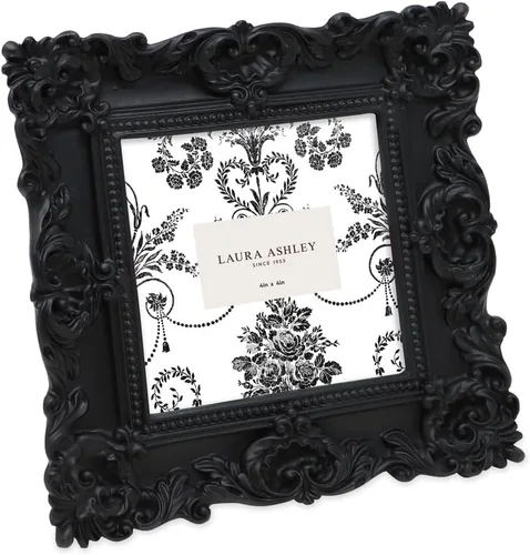 Miniatura 39 de Laura Ashley - Marco de fotos de 5 x 7 pulgadas, de resina texturizada y elaborada a mano, con caballete y gancho para mesa y pared, con diseño Negro