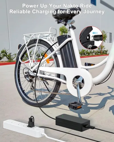 Miniatura 4 de VHBW Cargador eléctrico de 42 V para bicicleta Nakto con enchufe RCA compatible con Nakto 36V Camel Fashion Elegance Pony Mini Cruiser eBike