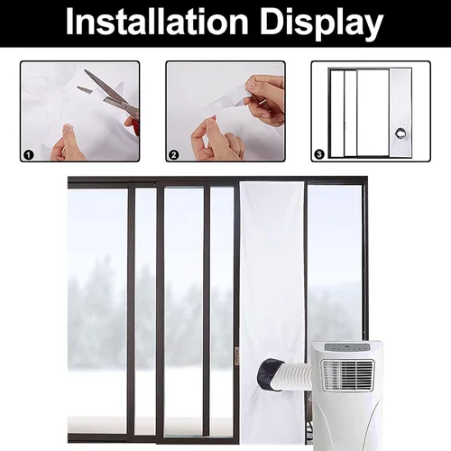 Miniatura 4 de Kit de paño de ventilación portátil para ventana de aire acondicionado, sello de ventana de aire acondicionado, ventilación universal de CA