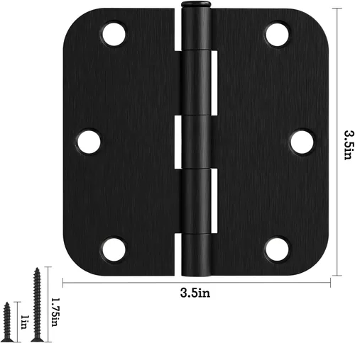 Miniatura 86 de Paquete de 30 bisagras redondeadas con radio de 5/8", de hierro, planas, herrajes para puertas, decoración de puertas dobles, habitación, oficina