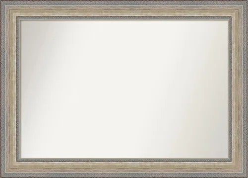 Miniatura 352 de Amanti Art Espejo de baño plateado para sobre fregadero, 28 x 47 pulgadas, espejo rectangular de plata imperial, marco de madera tradicional de gran