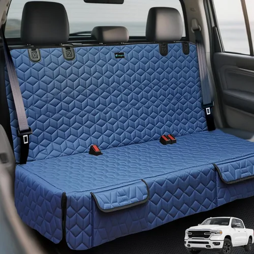 Miniatura 12 de Meginc - Fundas de asiento de coche para perros para el asiento trasero, fundas de asiento de banco impermeables para mascotas para camiones Ford