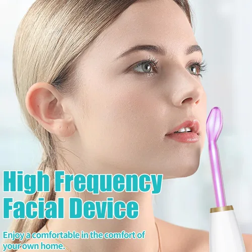 Miniatura 6 de TUMAKOU - Varita facial de alta frecuencia, máquina portátil de piel facial de alta frecuencia con luz violeta - con 6 tubos de vidrio (blanco)